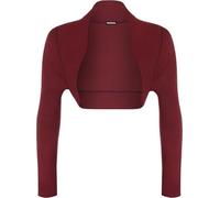 P&R DANCEWEAR LTD Women's Plain Bolero - Ruched Long Sleeve, Open Front, Cropped Cardigan Jacket | Stylish Look(12-14, Wine)