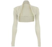 P&R DANCEWEAR LTD Women's Plain Bolero - Ruched Long Sleeve, Open Front, Cropped Cardigan Jacket | Stylish Look(12-14, Cream)