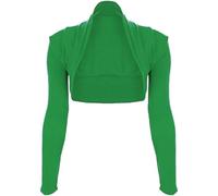 P&R DANCEWEAR LTD Women's Plain Bolero - Ruched Long Sleeve, Open Front, Cropped Cardigan Jacket | Stylish Look(8-10, Jet Green)