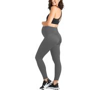 P&R Dancewear Women’s Maternity Leggings - Breathable, Lightweight, Over-The-Bump Support(Dark Grey,14)