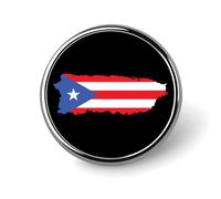 P.R. Flag Island Round Brooch Pin Lapel Pins Tie Suit Dress Accessories Wedding Birthday for Men Women