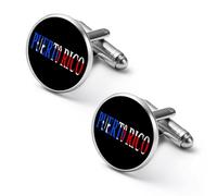 P.R. Island Flag Men's Cufflinks Classic Alloy Cuff Link Fashion Shirt Accessories for Business Party Wedding 1.7cm