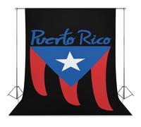 P.R. State Flag Photo Studio Backgrounds Black Photography Backdrop for Portrait Video Shooting Live 56"x118"