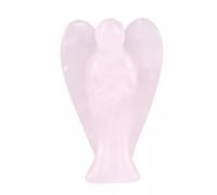P&R:UK Healing Crystal 2 Inch Rose Quartz Gemstone Angel - Hand-Carved Pocket Guardian Figurine for Love & Protection - Natural Crystal Spiritual Gift for Reiki, Chakra, Meditation