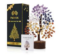 P&R:UK Seven Chakra Crystal Tree of Life - 10-12 Inch Gemstone Tree with 300 Natural Chips & Silver Wire - Reiki Healing Tree for Positive Energy, Spiritual Decor, Gifts for Women, Mom & Housewarming