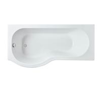 Balterley Modern P Shape Left Hand Shower Bath Tub with Leg Set, 1700mm - White Balterley White
