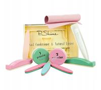 P.SHINE Professional Japanese Manicure Set, Nail Care Kit with Paste and Powder, Nail Conditioner and Natural Shine, Complete Set with Buffer and Nail Files