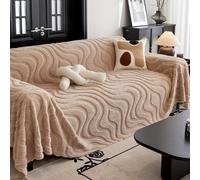 P Sofa Cover - Winter War, Non-Slip, Lar Size for 1/2/3/4 Seat Sofas, Universal Protector (Khaki, 180x340cm)