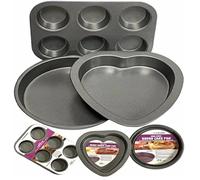 P Store Set of 3 Heart Shaped Cake Tin Non Stick Carbon Steel Bake Pan Cheesecake Loaf