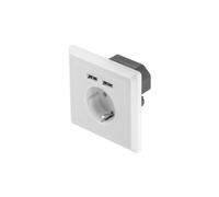 P/T Female Single SCHUKO White 2P+Z + 2x USB AC-WS01-USB2-F