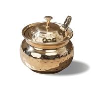 P-TAL 250ml Brass Ghee Pot Oil Container Oil Pot with Spoon for Kitchen & Dining Room