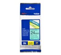 P-Touch Brother Black On Green PTouch Ribbon 24mm x 8m - TZE731