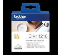 P-Touch Brother Black On White Round 24mm Labels 1000 Labels - DK11218
