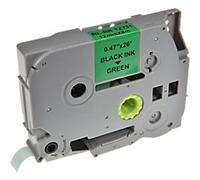P-touch Label Tape Compatible Brother TZE731 5BRT731-WT Adhesive Black on Green 12 mm x 8 m