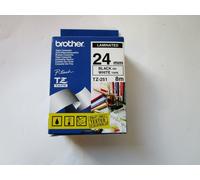 BRO 24MM GLOSS BLACK ON WHITE TAPE