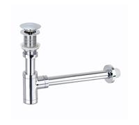 P Type Trap Basin Pop Up Drain Brass Bathroom Sink Siphon Drains Bottle Trap P-Trap Pipe Waste Wall Drainage Kit for Home(Color1)