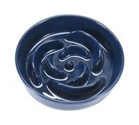 P-ZOONPE Ceramic Slow Feeder Dog Bowls, 1.5 Cup Raise Dog Slow Feeder for Medium Breed, Pet Slow Feeder for Fun Slow Down Eating Dog Food Bowl(Blue)