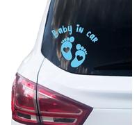 P005 Baby in Car Sticker 15 cm x 14 cm Vinyl Car Sticker (Light Blue)