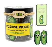 P00sitive Pickle Jar With 60 P00sitive Affirmation Cards And Wristband, Daily P0sitivity Gifts For Women, Pickle Themed Affirmation Jar For Emotional Wellness For Family And Friends Gift