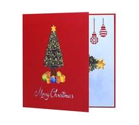 p0p up Christmas Cards - Vintage 3D Holiday Greeting Card, Elegant Paper Christmas Tree Thank You Card For Daughter | Festive Folded Keepsake For Family Friends Kids Office Classroom Winter Celebrati