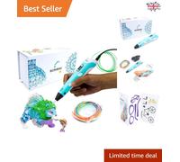 P1 3D Printing Pen Set with Display - Starter Colors & Stencil Guide Included