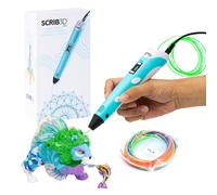SCRIB3D P1 3D Printing Pen with Display - Includes 3D Pen, 3 Starter Colors of PLA Filament, Stencil Book + Project Guide, and Charger