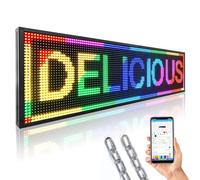 P10 52x14 inch Full Color WiFi LED Display Sign Outdoor Waterproof lP45 Digital Boardfor Restaurants, Cafes & Bars with Dynamic Ads, Remote Programming and Easy Setup