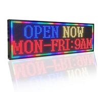 P10 Outdoor LED Sign 39" X 14" RGB Full Color WiFi Programmable Bright LED Scrolling Message Display Programmable Business Advertising Board