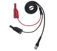 P1010 BNC to Dual 4mm Stackable Banana Test Cable, 120cm 50 Ohm Probe Lead for Oscilloscope and Signal Generator