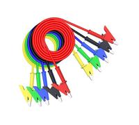 P1024 Dual Ended Alligator Clip Test Leads, Insulated Flexible Copper Jumper Cables(P1024-5PCS-1m)