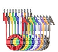 P1037 10PCS Test Lead 4mm Stackable Banana Plug Crocodile Clip Flexible Cable 3.3ft/1m for Multimeter Electrical Testing