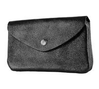 - P11 - Italian leather ladies wallet medium, color: black-metallic