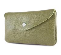 - P11 - Italian leather ladies wallet medium, color: olive green