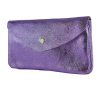 - P11 - Italian leather ladies wallet medium, color: purple metallic
