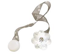 P12cheng Curtain Tie back, Magnetic Curtain Clips Rope,Floral Flower Magnetic Tiebacks Voile Net Door Window Curtains Ribbon Tie Backs - White