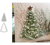P12cheng Metal Cutting Dies,Christmas Tree Die Cuts Stencil for DIY Scrapbooking Paper Cards Craft Emboss Xmas Card Handicrafts Decor Silver