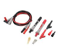 P1300B Digital Multimeter Test Leads Kit, sturdy ABS Plastic Shell, High Quality Copper Banana Plug, 1m Flexible Cable, Replaceable Probe Tips and Crocodile Clips Set