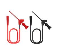 P1511B Ic Test Hook Clip with 26Awg Silicone Wire and 2Mm Banana Plug for Multimeter Testing Probes 2Pcs Red Black Set for Electronics Repair and Mobile Device Diagnostics