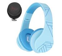 PowerLocus P2 Kids Headphones Wireless, Bluetooth Headphones for Kids Over Ear with Volume Limit 85DB, Built-in Microphone, Foldable, Carry Case, Micro SD/TF for iPhone/iPad/Laptop/PC/TV (Blue)