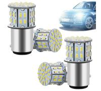 P21 1157 BAY15D LED Bulbs, Super Bright White 12V 5W 50SMD with Single Contact Base for Car Truck Camper Trailer RV Boat Yard Reverse Lights Stop Brake Indicators Tail Turn Signals (Pack of 4)