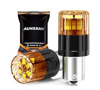 P21w 1156 BA15S LED Bulb, Super Bright Amber Yellow 6.5W 12V-24V Non-Polarity 2835 18SMD LED Bulbs Car Replacement Lights for Backup Brake Light, Turn Signal Light, Tail Lights, Blinker Bulb (2Pack)