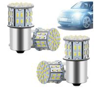 P21W 1156 BA15S LED Bulbs, Super Bright White 12V 5W 50SMD with Single Contact Base for Car Truck Camper Trailer RV Boat Yard Reverse Lights Stop Brake Indicators Tail Turn Signals (Pack of 4)