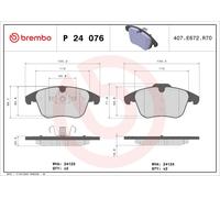 P 24 076X Brake Pad Set Front Braking Fits Ford S-Max Galaxy 2 MK2 Van By Brembo