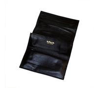 P25529 - Dr Plumbs Double Roll Up Black Leather Pipe Tobacco Pouch with Magnetic Clasp