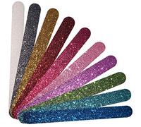 P2P Nails Glitter Colorful Nail File Strips - Manicure and Pedicure Nail Buffers - Double Sided Filers for Shaping and Smoothing Toenails and Fingernails (Regular, 10)
