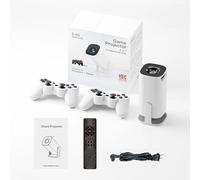 P30 max Projector And Game with 2 Wireless Controllers 64G,Smart game projector built-in Apps and 25000 Games,Portable Mini Projector with Wifi&Bluetooth, 4k HD Video,1080P,2.4G Receiver,Home,Office
