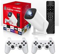 P30 MAX Projector With 2 gamepads Android 11 Wifi6 BT Home Theater Office Outdoor Smart Portable 4K HD Projector（35000+Games）