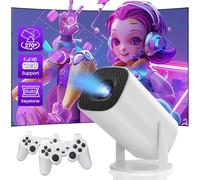 P30 Max Projector With 2 Wireless Controllers, Mini Moive Projector with Retro Games Games, 4k Smart HD Auto Keystone Video Game Console Projector with 14 Emulators, Gamepad (P30 MAX-64G)