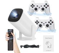 P30 max Smart Video Game Projector,Built-in 25000 3D Games,1280 * 720P,Projector And Game with 2 Wireless Controllers,Portable Mini Projector with 5G Wifi&Bluetooth, 4k HD,For Home,Office (64G)