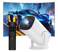 P30 Mini Projector with Wifi and Bluetooth, Android 11 Smart Projector for Bedroom and Outdoor, Portable Projectors with 1280 * 720P, 240 lumen, Compatible with Smartphones/Speakers/Laptops (White)